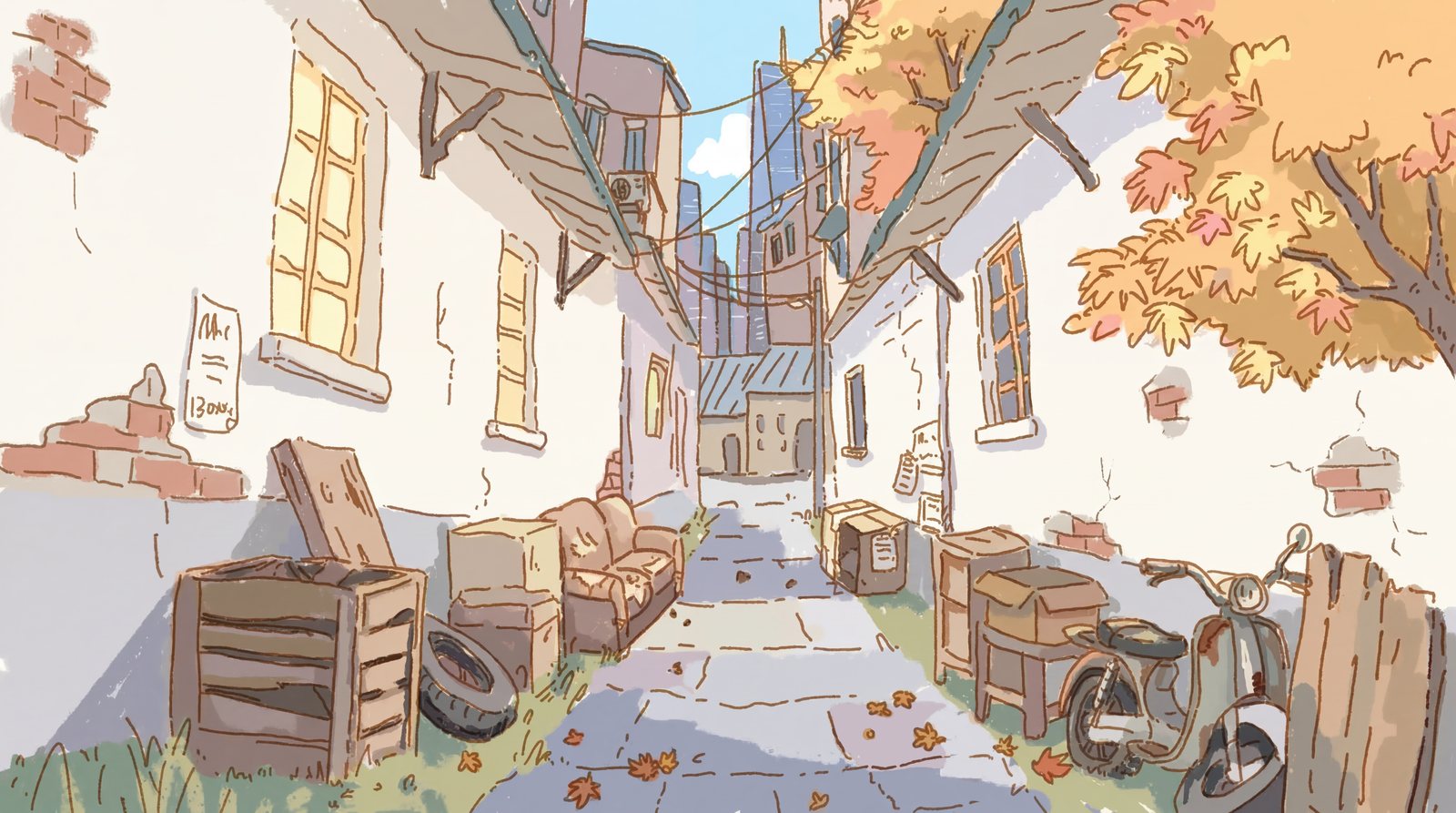 《PIKU》秋日巷口场景