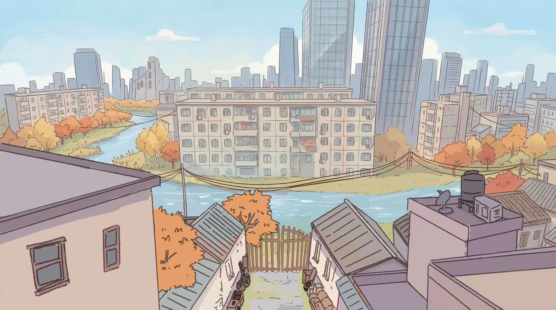 《PIKU》河边城市远景