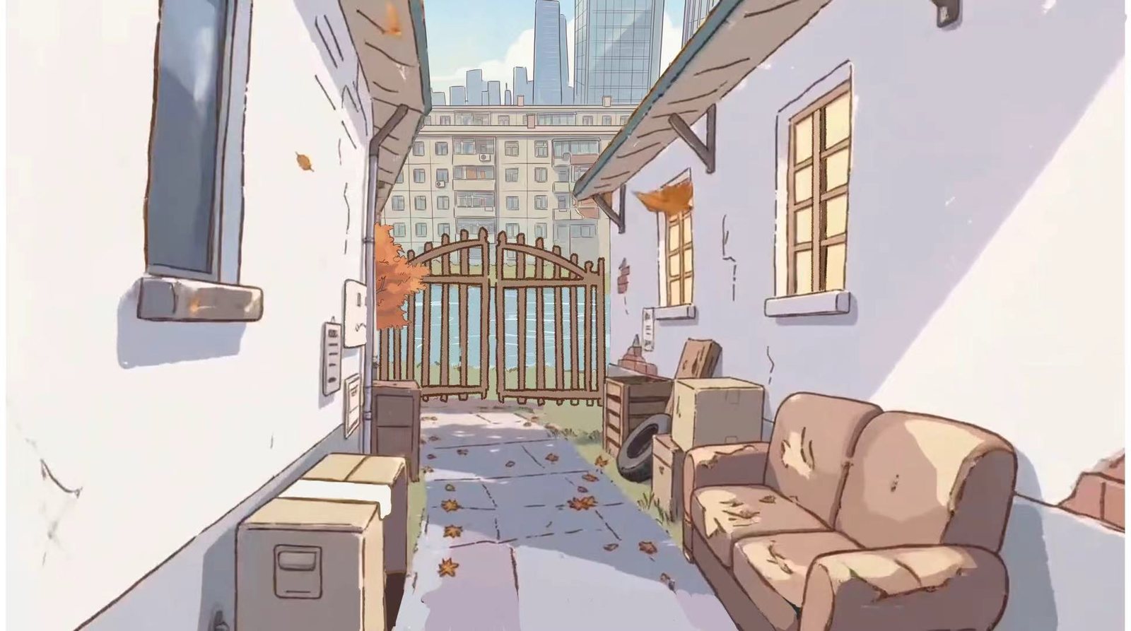 《PIKU》院子与旧沙发场景