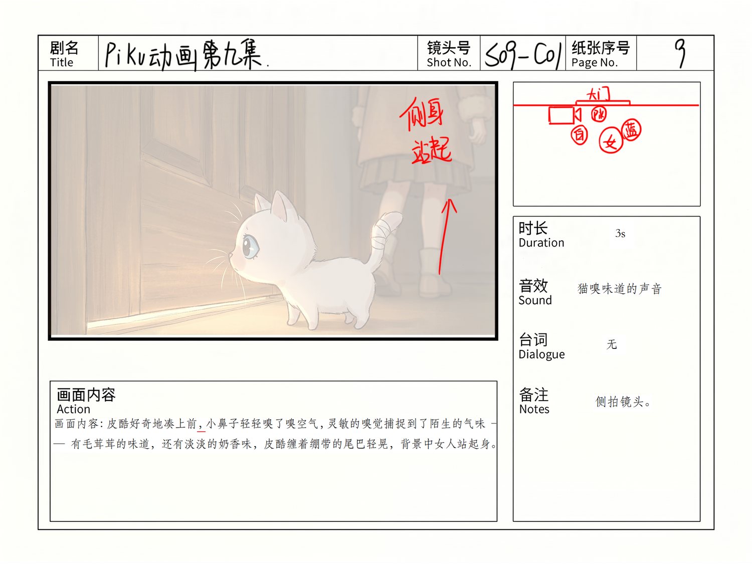 第九集分镜 S09，皮酷在诊台上